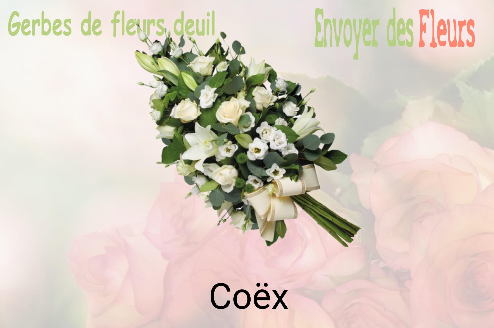 Gerbe de fleurs de deuil livrée à Coëx